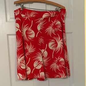 Trashy Diva Red and Cream Tropical Print Skort
